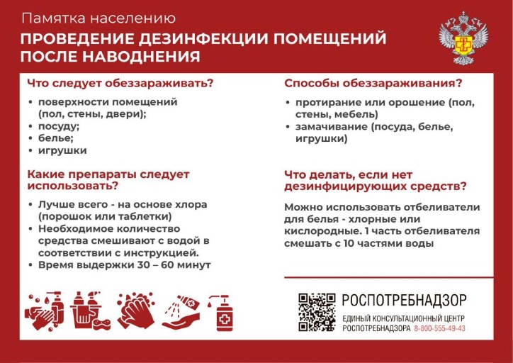 Памятка населению: дезинфекция помещений после наводнения
